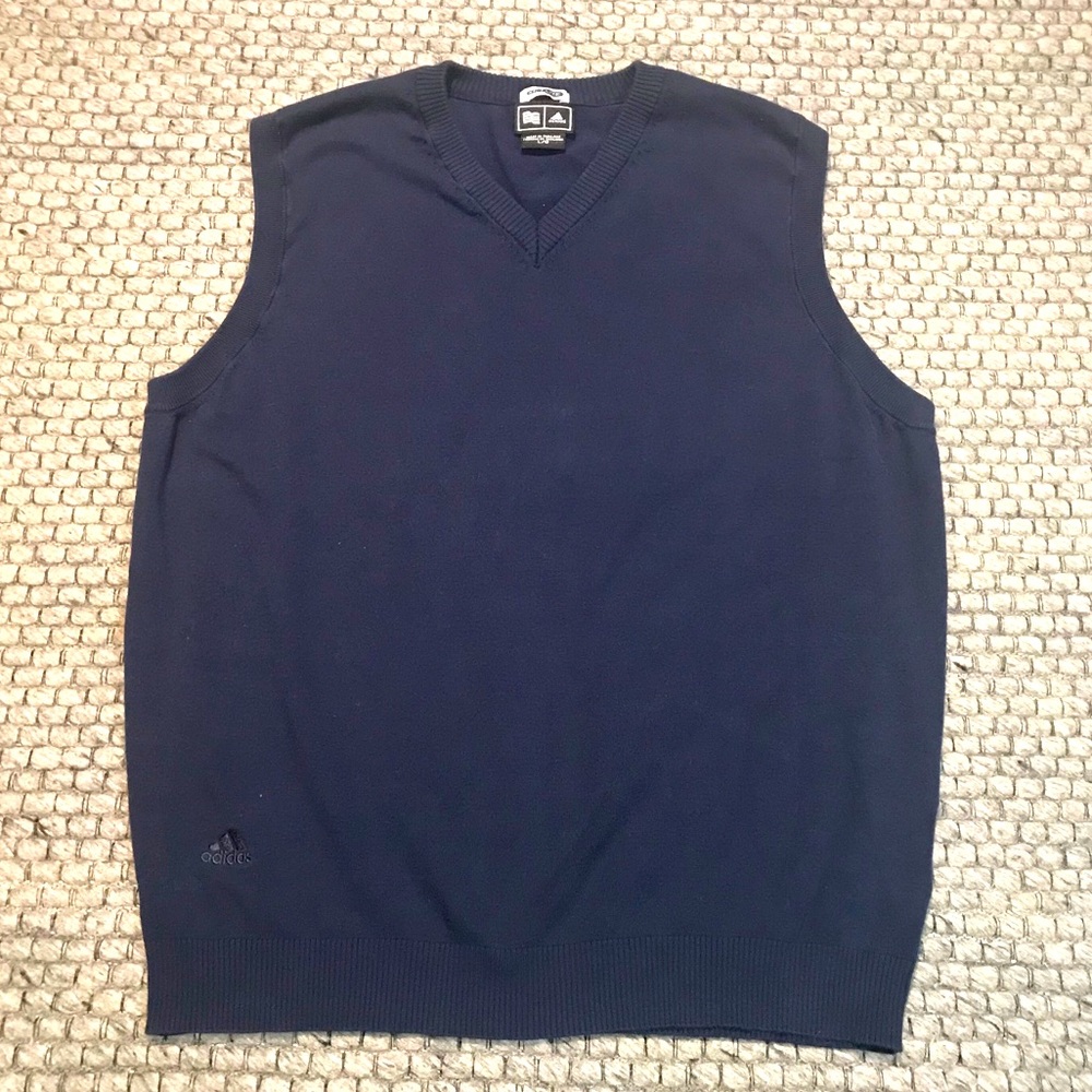 2007 adidas Navy Vest w/ Logo Bottom Right Large